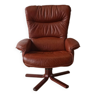 Fauteuil scandinave en cuir