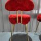 Pair of Pelfran Vintage red furry sheepskin chairs