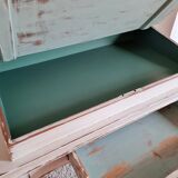 Old desk white and green desk