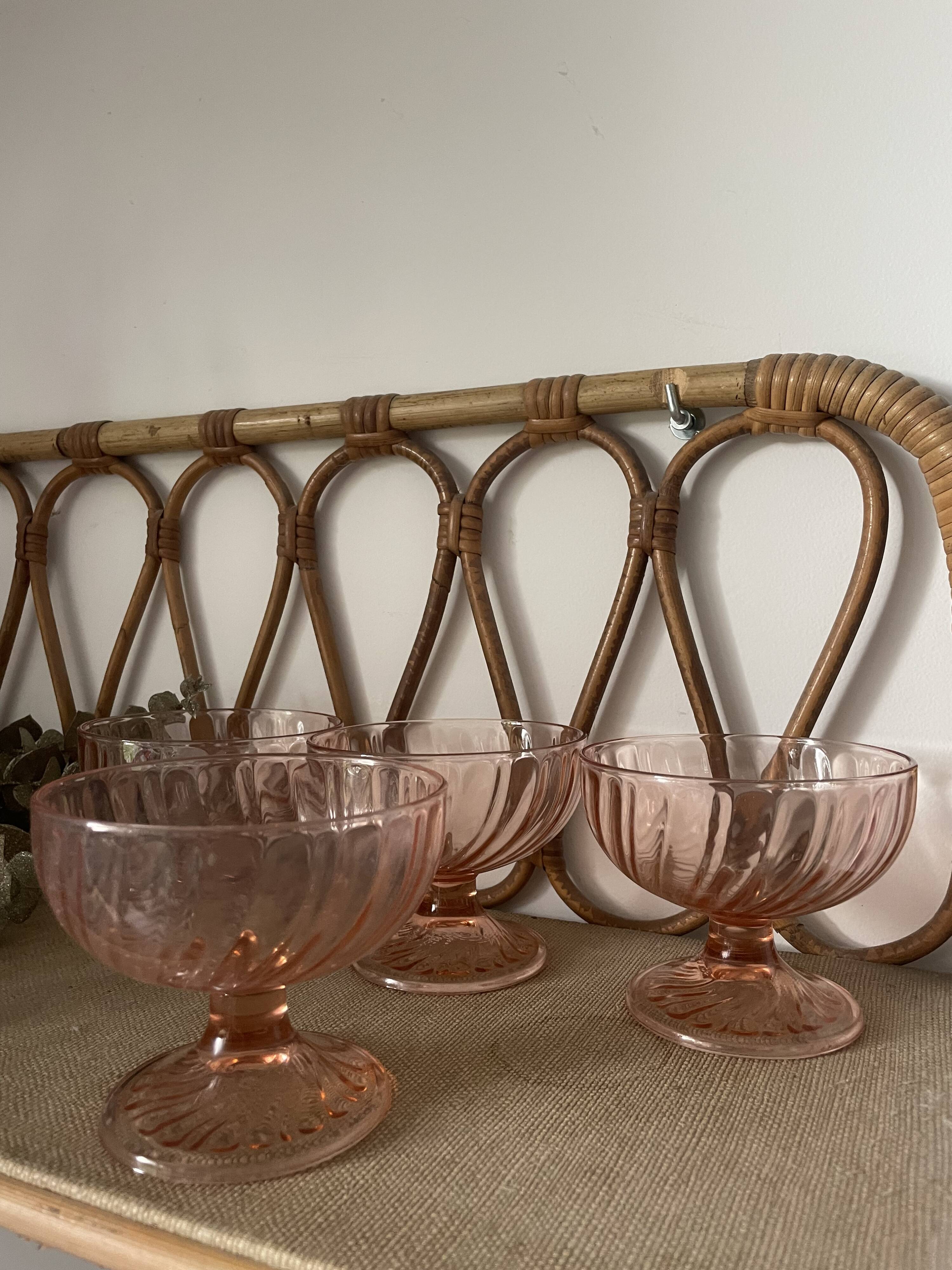 4 Rosaline Luminarc France ice cream cups