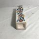 Square old glazed ceramic vase design flowers vintage
