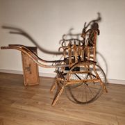 Chaise à traîner bois courbé et osier XIXème