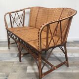 Woven rattan sofa