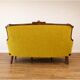 Art Nouveau walnut and mustard velvet sofa