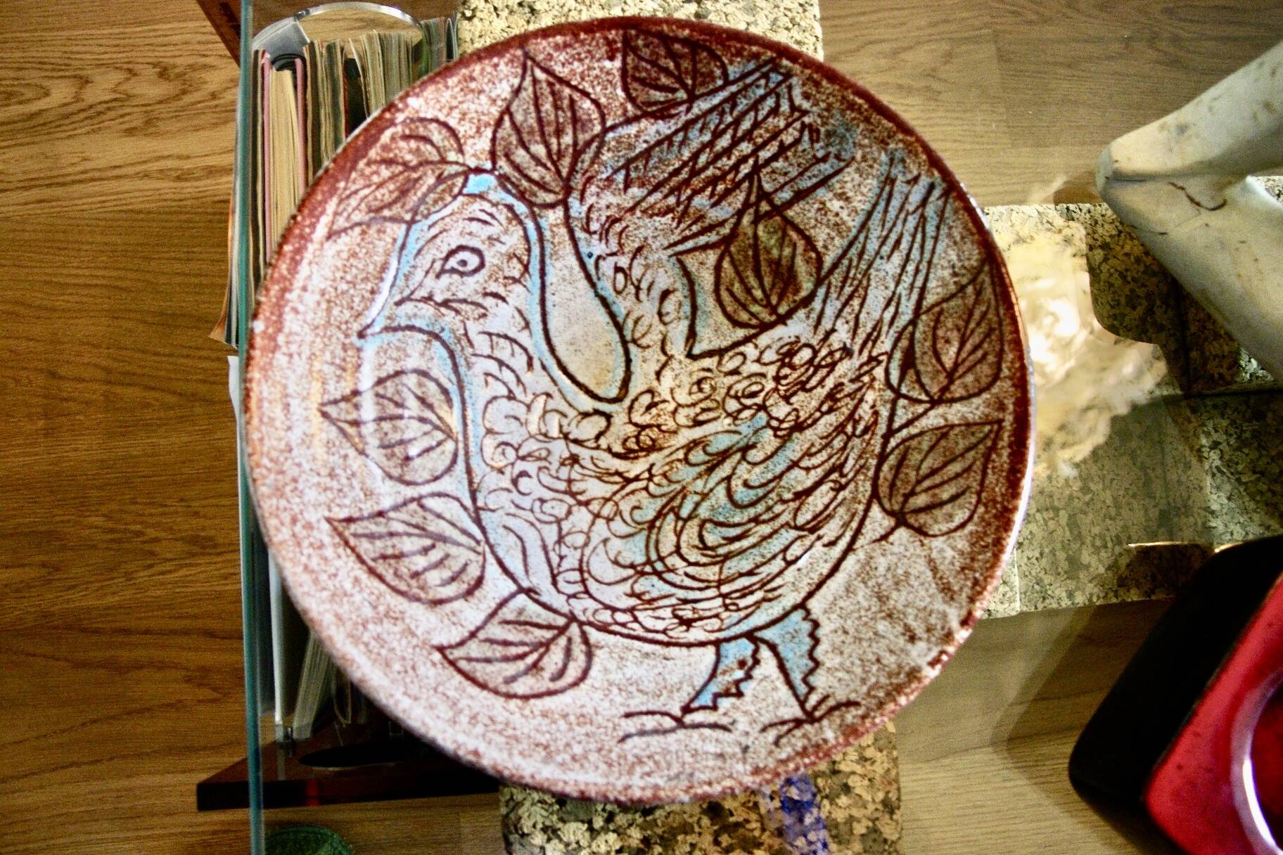 Large vintage ceramic 1950 signed accolay