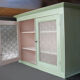 High wooden buffet painted two glass doors
