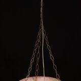 Art Decò Albaster white and pink chandelier, 1950s