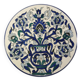 Set of 2 imposing dishes with blue decorations