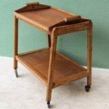 Scandinavian teak rolling trolley
