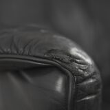Fauteuil à oreilles en cuir DS-23 de Franz Josef Schulte pour De Sede, 1980