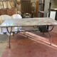 Table cast iron enamelled gold, top marble