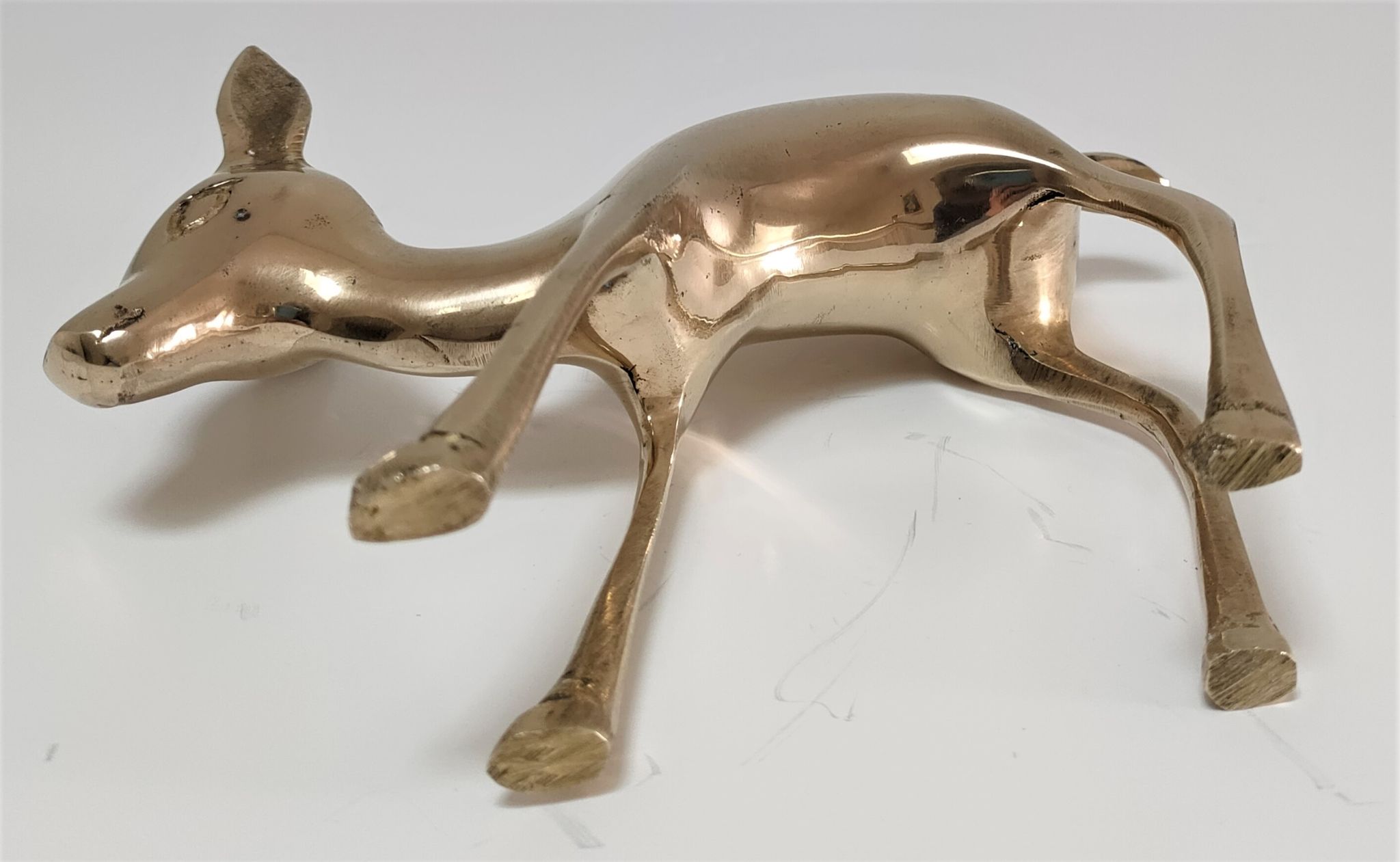 Biche en laiton massif années 80