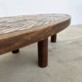 Vallauris oval ceramic coffee table
