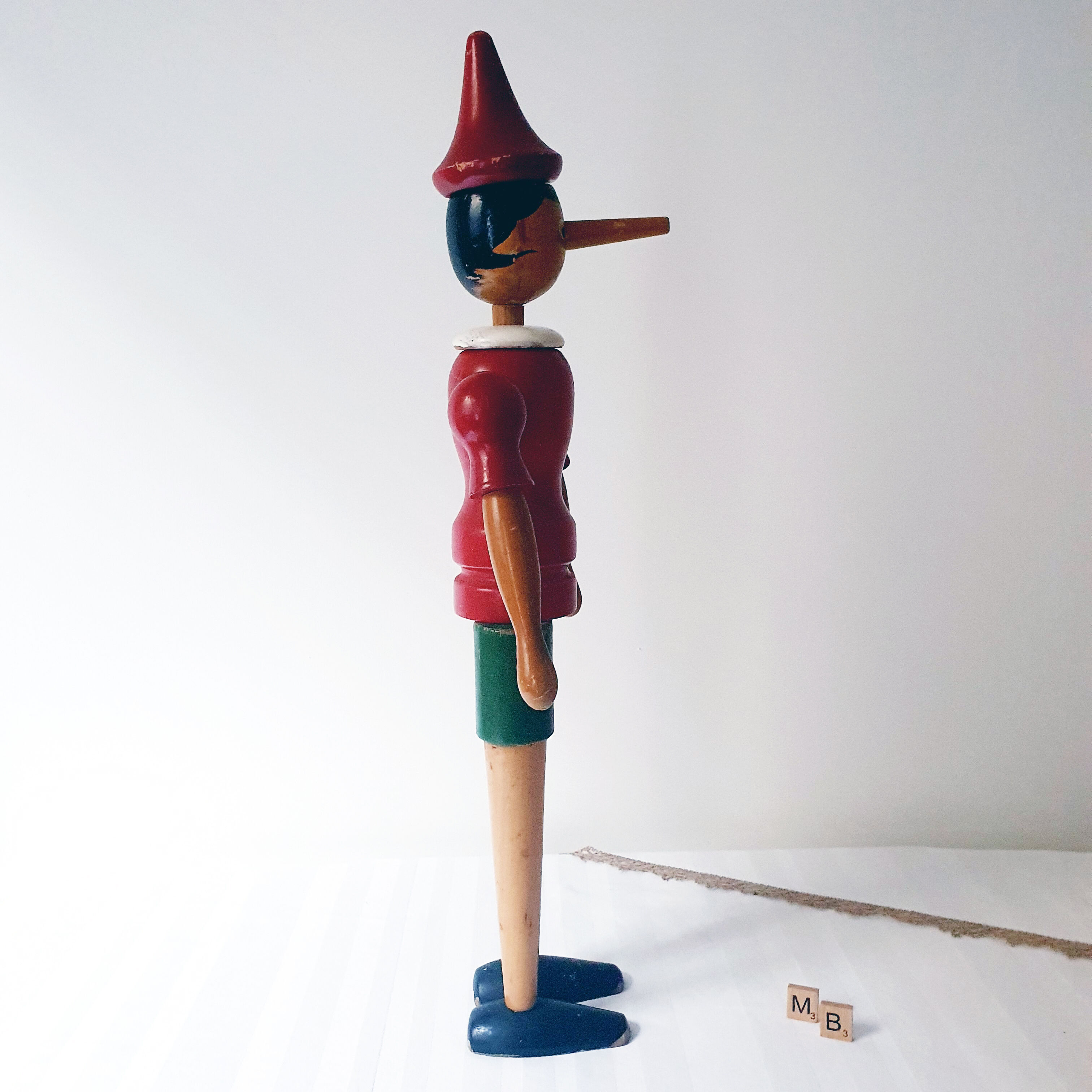 Large articulated wooden Pinocchio