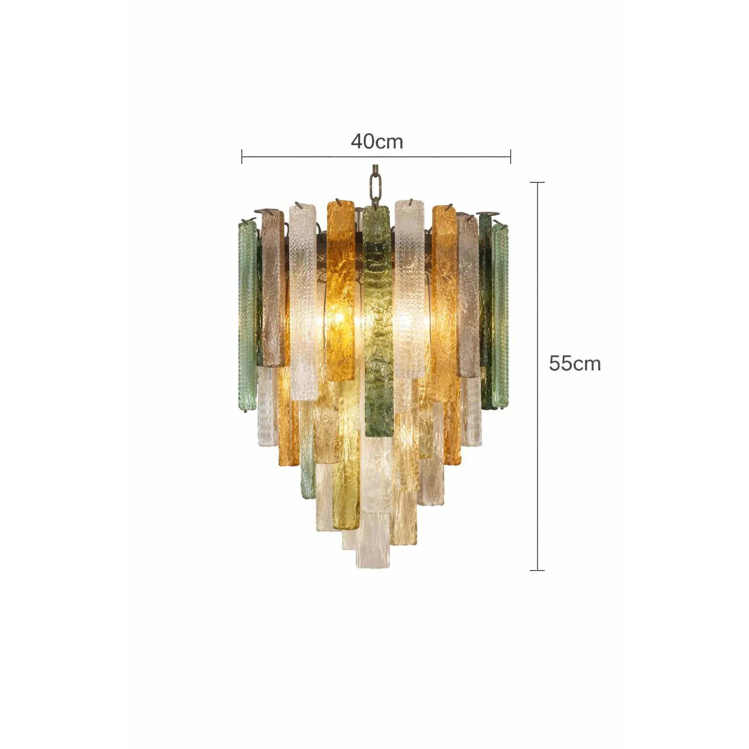 Grand lustre en verre de Murano avec des bandes rectangulaires