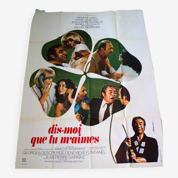 Original cinema poster "Tell me that you love me" 1974 Mireille Darc 120x160 cm