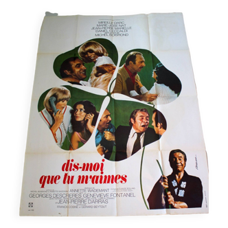 Original cinema poster "Tell me that you love me" 1974 Mireille Darc 120x160 cm