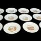 Arts de la table, douze assiettes dessert mois de l’année vers 1930