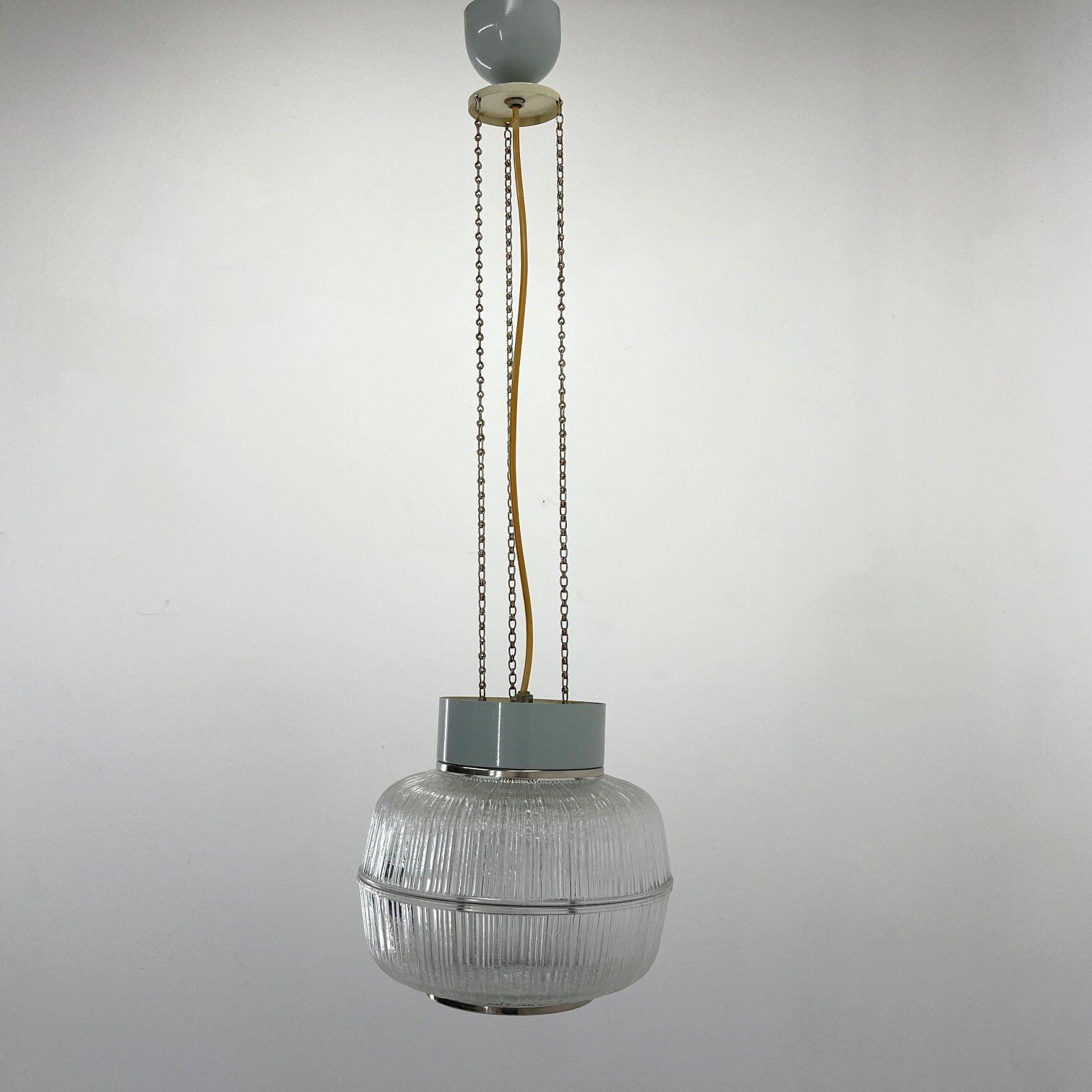 1960's Glass & Metal Pendant, Czechoslovakia