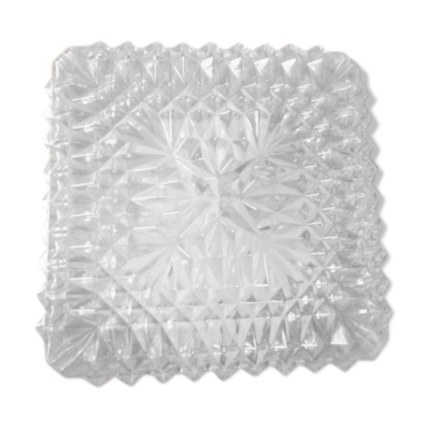 Square ceiling light resists glass