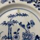 Flat plate in Chinese blue XVIII or XIX Blue and white décor