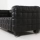 Canapé en cuir noir Kubus modèle "8020" par Josef Hoffmann pour Wittmann, Austr