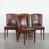 Set of 4 beautiful sheepskin dining chairs with character