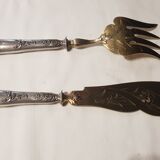 Silver-gilt metal fish service