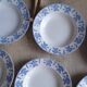 Set 6 assiettes creuses Dux bleues Boch 1960