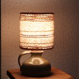 Sandstone lamp, wool lampshade, 60s