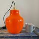 Vintage electrified orange suspension lamp with new