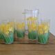 Vintage juice service Chameleon by Pierre Tardif for Neové – jug and 6 glasses
