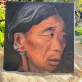 Portrait of a face marked by time