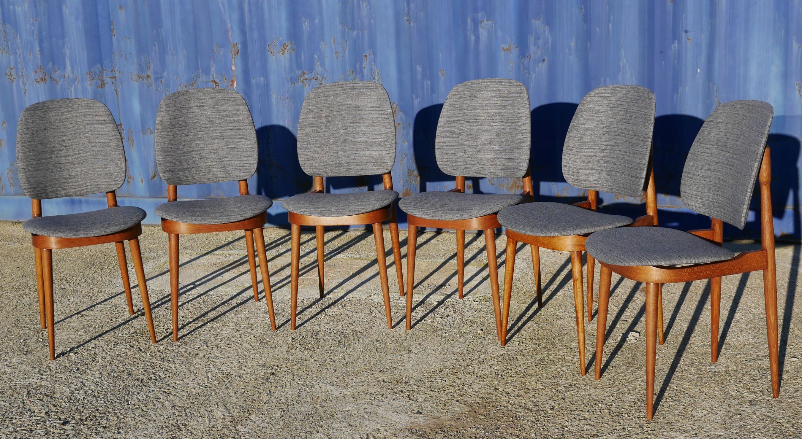 Set of 6 chairs "pegase" by baumann, 60 years