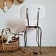 Retro 60s chair metal and white fabric