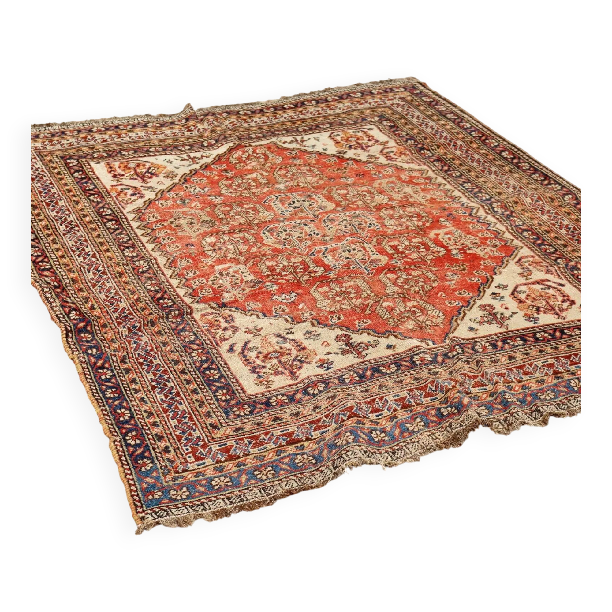 Old Kaskay rug in wool, fine knotting, handmade 68 x 55 in.