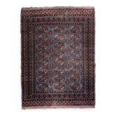Tapis vintage ouzbek Bukhara fait main en laine – 127 x 190 cm – 1960s