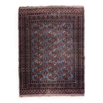 Tapis vintage ouzbek Boukhara fait main en laine – 127 x 190 cm – années 1960