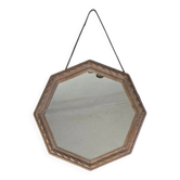 Miroir octogonal en bois sculpté