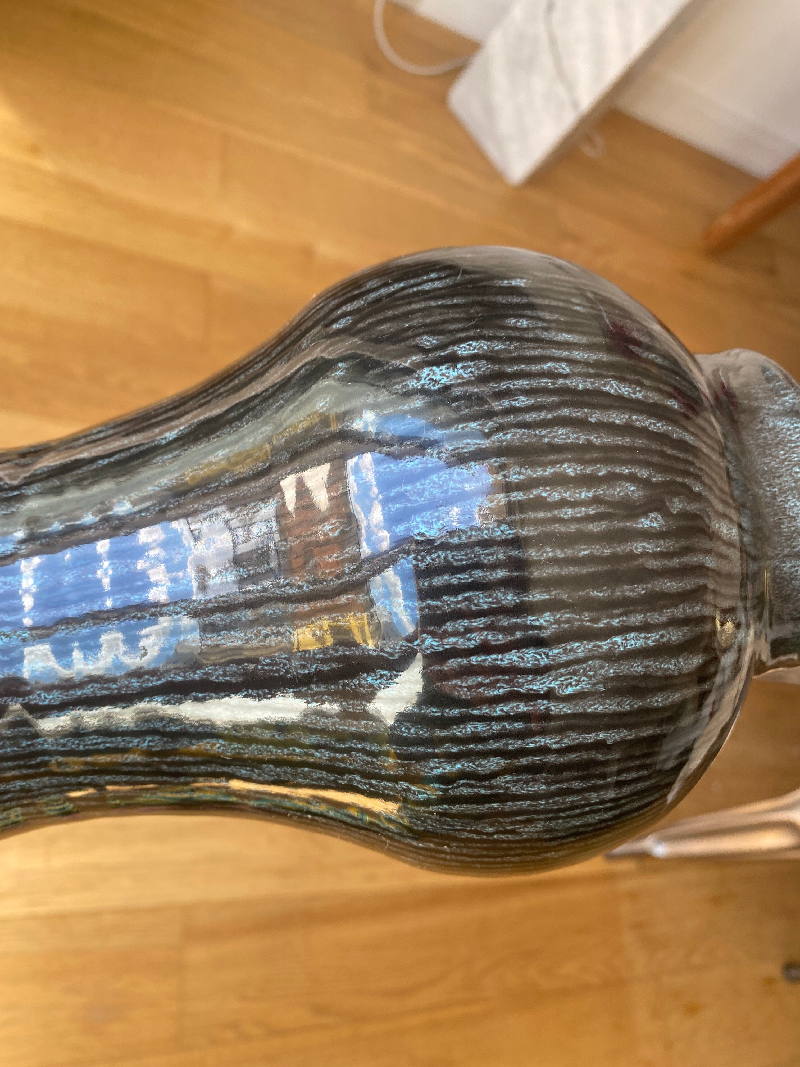 Accolay ceramic vase black gray and blue