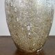 Vintage 80'S white and gold enameled blown glass vase Ht 45 cm