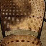 50/60 curved wooden cane armchair