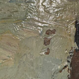 Antique painting, seascape signed Louis Dufour, dated 1943