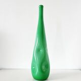 Green opaline Italian bottle 1960 EMPOLI