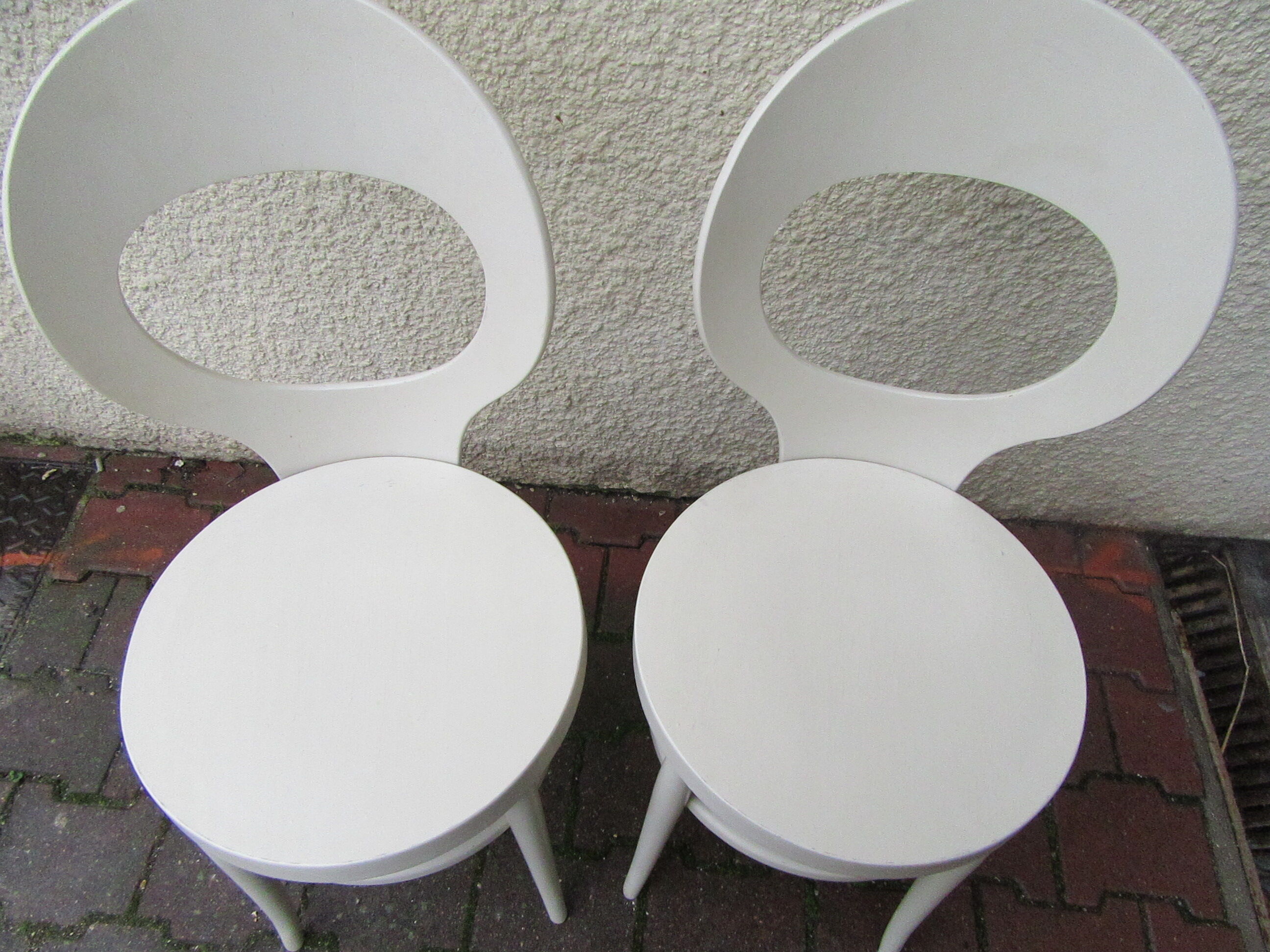 Pair chairs bauman model white Seagull