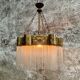 Hanging lamp Art Deco copper with glass beads