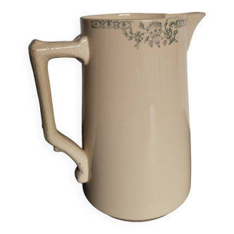 Beige earthenware pitcher, fire porcelain, 1950s