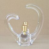 Old 2-light crystal candlestick signed SCHNEIDER FRANCE vintage design from the 60s