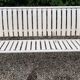 Metal and wood outdoor bench