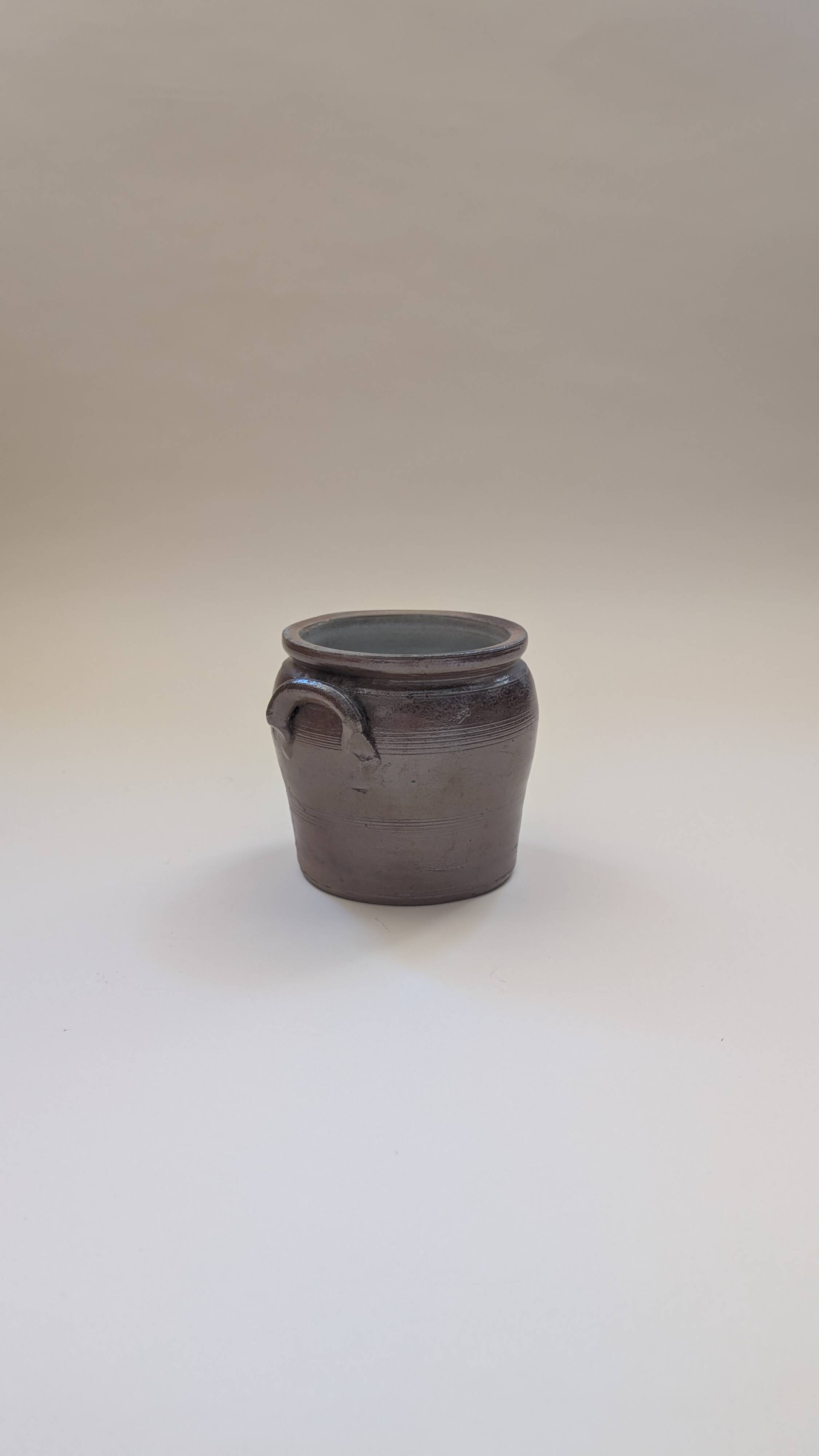 Brown glazed stoneware pot — Antique pottery